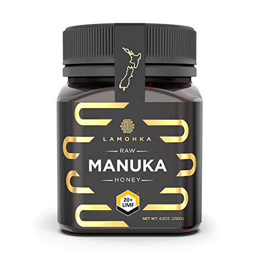 Lamohka Raw Manuka Honey from New Zealand, UMF 20+ (MGO 830+) Certified 8.8oz, for Skin, Food - Natural, Unpasteurized Honey from Nectar of Manuka Tree Flower - Traceable New Zealand Honey