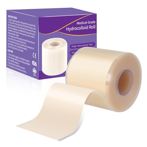 Hydrocolloid Dressings Roll 5x500cm Waterproof Bandages Tape Extra Large Hydrocolloid Patch Cut-to-Size Ultra Absorbent for Wound Care