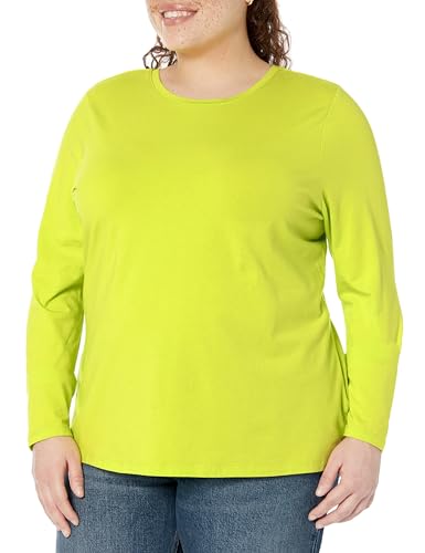 Image of Amazon Essentials Women's Regular-Fit Long-Sleeve Crewneck T-Shirt (Available in Plus Size)