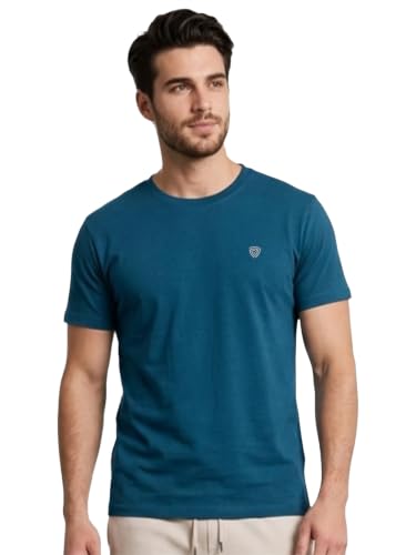 Image of Lux Cozi Men Cotton Half Sleeves Round Neck Regular Fit Casual T-Shirt