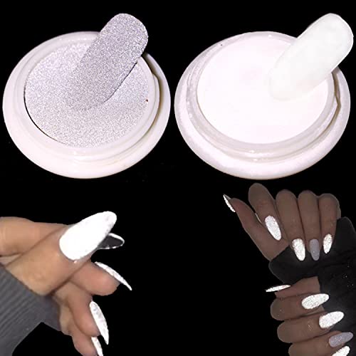 Reflective Nail Powder Holographic Aurora Chameleon Pigment New Colors Nail Dust Strong Light Discoloring Powder Nail Art Design for Nail Art Gel Polish Mermaid Unicorn Dipping Powder (2 Boxes)