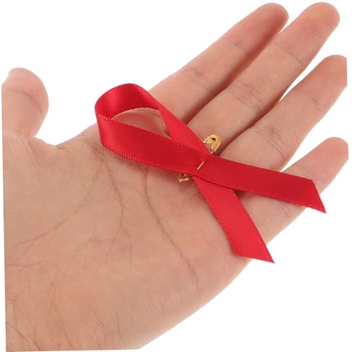 Cinta roja en lazo con alfiler para identificar colaboradores en colectas benéficas 5
