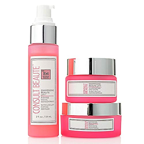Consult Beaute Champagne Beaute Lift - Face & Eye 3 Piece Firming Set â€“ (1) Facial Firming CrÃ¨me 1.7 oz, (1) Firming Eye CrÃ¨me 0.5 oz and (1) Firming Facial Concentrate 2.0 oz - Helps to create a lifted, firmed and more defined appearance