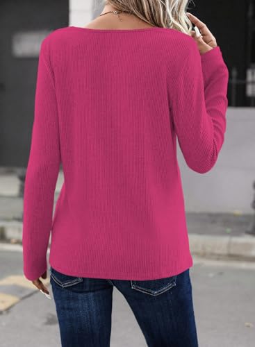Image of LOLONG Womens Long Sleeve V Neck T Shirts Casual Basic Work Tops Trendy