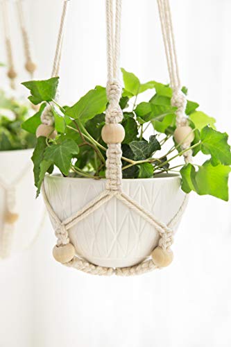 Mkono YYWD0001 3 Pack Macrame Plant Hangers Indoor Different Size Hanging Planter Basket Flower Pot Holder thumb #8