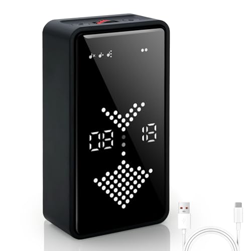 Cuteefun Temporizador Pomodoro, Reloj de Arena Digital, Efecto Simulado de Arenas Movedizas, Ajuste Rápido, Indicador Del Nivel de BateríA, Modo Silencio y Timbre, Timer para Aula, Estudio, Negro