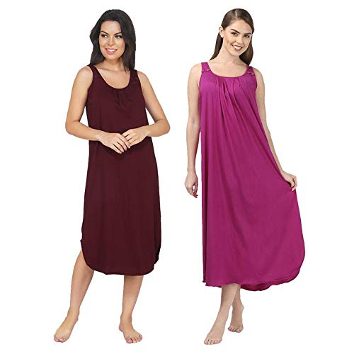 BLAZON Women's Cotton Hosiery Solid Maxi Nighty Slip (Pack of 2) Available Sizes: S, M, L, XL, 2XL, 3XL, 4XL, 5XL - Review, Price and Buying Guide