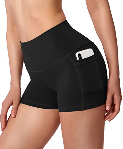 Women's High Waist Yoga Shorts with Side Pockets Tummy Control Running Gym Workout Biker Shorts for Women 8" /3"2