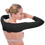 Upper Arm Compression Sleeve Shaper Crop Top - Posture Corrector Back Supporter Women Liposuction Compression Garment (Black, L)