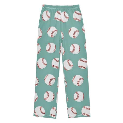 Pajama Pants Baseball Green Long Sleep Pants Lounge Bottoms