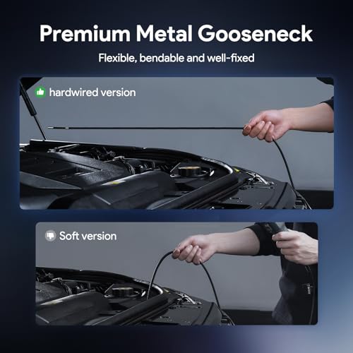 Two-Way Articulating Borescope Camera with Light, DEPSTECH Industrial Endoscope with Articulated Probe, Flexible Mechanic Snake Inspection Camera for Wall Automotive Engine Inspect-5FT