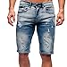 Celucke Destroyed Herren Jeans Shorts Kurze Hose Sommer Bermuda Denim im Used-Look, Männer Vintage Jeanshose Moderne Slim Fit Mix (Blau, W32)