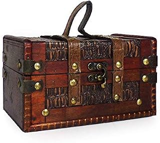 Luxury Vintage Style Wooden Jewellery or Storage Box, Dimensions 22 x 15 x 15 cm, - Gift ideas for Christmas, Birthday, Keepsakes, Trinkets, Memory Box