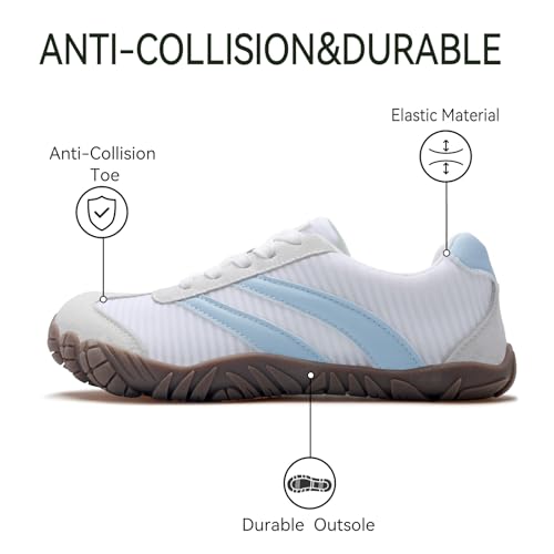 Image of Barefoot Shoes Women Casual Sneakers,Wide Toe Box Shoes Women Zero Drop Barefoot Shoe Men,Minimalist Trail Running Shoe,Non-Slip Lightweight Breathable Comfortable Fashion Walking Hiking Shoes Unisex