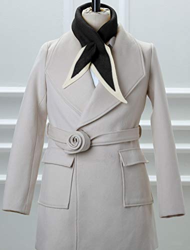 Allegra K Contrast Color Triangle Neck Scarves Knit Scarf Neckerchief Winter Shawl for Women2