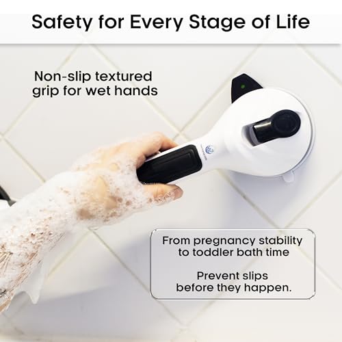 Waterseven Grab Bars for Shower, 16.85 Inch Shower Handle for Seniors & Elderly, 2 Pack | Safety Indicator, Strong Suction Cup, No Drill, Anti-Slip, Removable, for Bathroom Wall, Bathtub, Handicap by WATERSEVEN - Used condition - Image 4