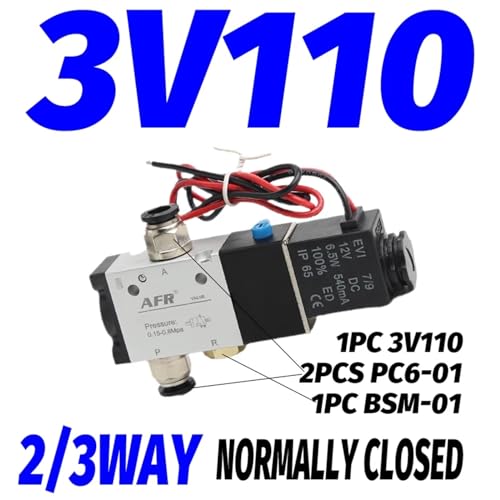 Électrovanne pneumatique de précision 3V110-06NC 3/2 bobine robuste AC220V - 3