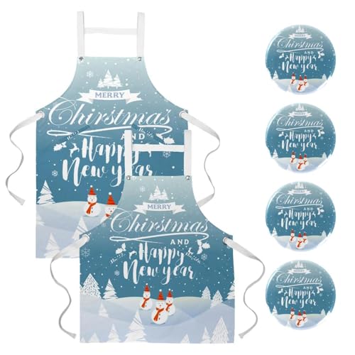 Tablier de cuisine et pâtisserie lot de 2 avec broches pour restaurant et travail de bar