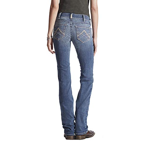 Ariat 10017217-400 Womens R.E.A.L. Mid Rise Stretch Icon Stackable Straight Leg Jean thumb #1