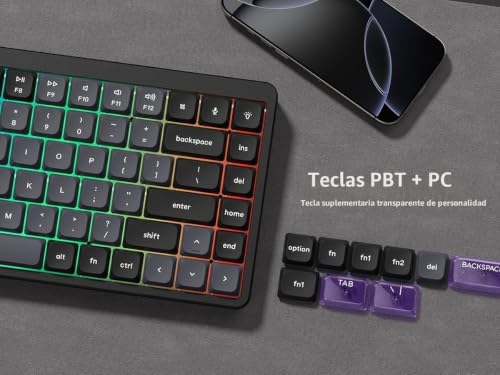 Teclas transparentes PBT de perfil bajo y doble disparo gris oscuro violeta 5