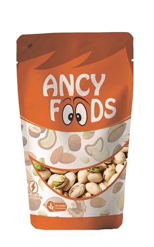Image of Ancy Roasted and Salted Pistachios 250 Grams - Tasty Crunchy Healthy Nut Snack | Pista Dry Fruit | Rich in Protein, Fiber & Antioxidants | Great for Kids During Study Time and Office Breaks | Vegan Friendly Pista | Low Calorie - Lightly salted Pistachios