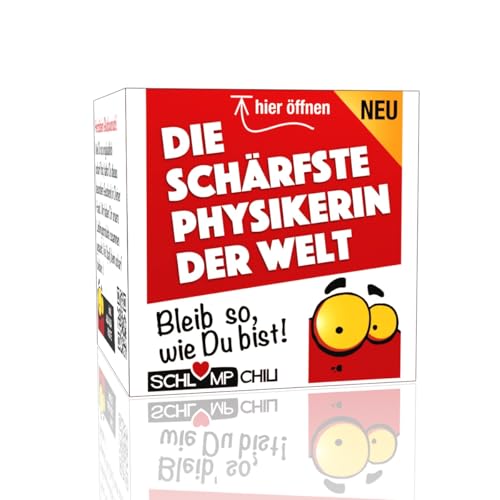 Schlump-Chili Die schärfste Physikerin der Welt - Ein witziges Physik Geschenk Set für die Naturwissenschaftlerin z.B. in Uni, Arbeit z.B. zum Geburtstag, Weihnachten, Wichteln und Ostern