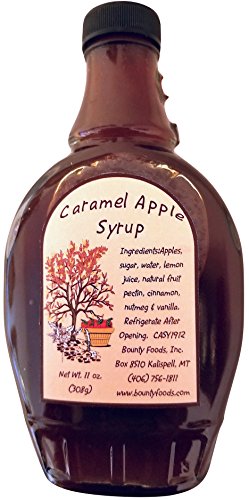 Caramel Montana Apple Breakfast Syrup - 11 oz Real Fruit Grown & Hand Picked from Bounty Foods for Cocktails  - Coffee -  Pancakes- Dessert Topping - Gluten-Free - Non-GMO - Vegan Friendly (CAS 11oz)