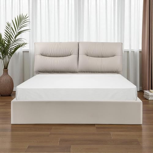 Image of The Attic Verona Queen Size Hydraulic Storage Bed with Soft Tufted Headboard Earthy Grey