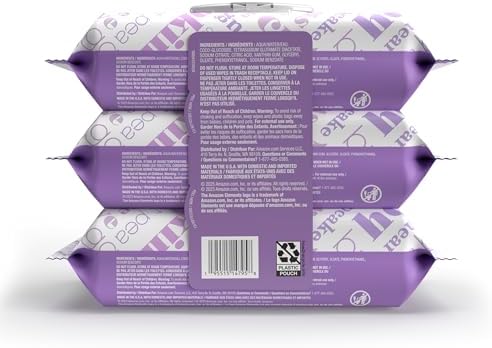 Amazon Elements Baby Wipes, Sensitive, Unscented, Cleans Gently, 270 Count, Flip-Top Packs, Pack of 3 - 1