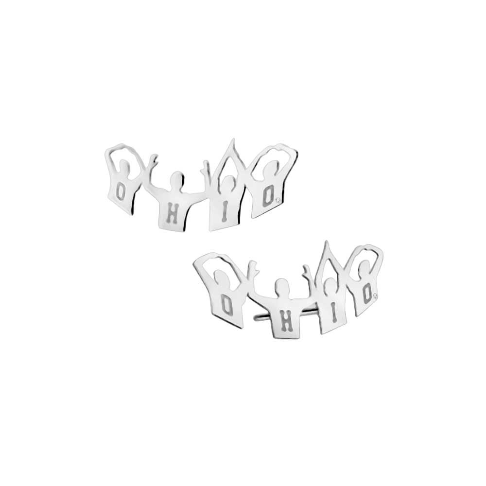 PicturesOnGold.com Officially Licensed Pair Of Ohio State Silhouette Earrings, Stainless Steel