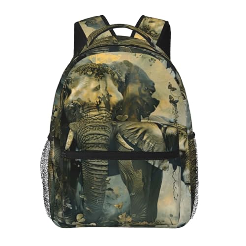 Sac à dos de voyage imprimé éléphants polyvalent pour le plein air