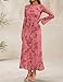 ZESICA Women's Long Sleeve Floral Bodycon Dress 2025 Fall Fashion Ruched Mesh Wedding Guest Cocktail Party Maxi Dresses, Tie Dye Pink, L