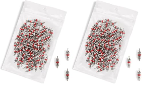 Image of Riseuvo 100Pcs Schrader Valve Cores - Premium Tire Valve Stem Core Replacement for Automotive, RV, ATV, Motorcycles, Bicycles and Air Conditioning Systems, Universal Fit (Pack of 2)