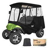 10L0L Housse pour voiturette de golf 2 places pour Yamaha G14 G22 G29 Drive2 avec ouvertures pour rétroviseurs latéraux，Golf Buggy Cover Driving Weather Enclosure with Roll up Windshield