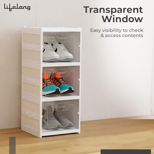 Image of Lifelong 3-Tier Multipurpose Storage Organizer with Transparent Drawers|Stackable Plastic Shelf Unit for Clothes, Toys, Books & Daily Essentials |Durable Space Saving Storage Cabinet for Home & Office