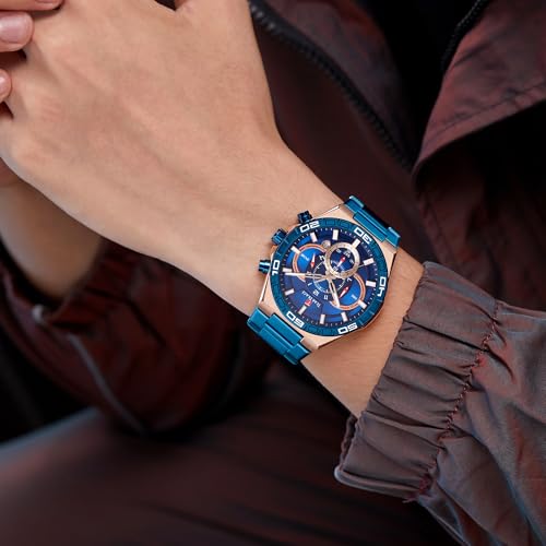 TEARTRACE Watches for Men Luxury Business Fashion Dress Mens Watches Analog Date Chronograph Waterproof Luminous Men's Wrist Watch Relojes para Hombres Christmas Gift for Men Father — view 2