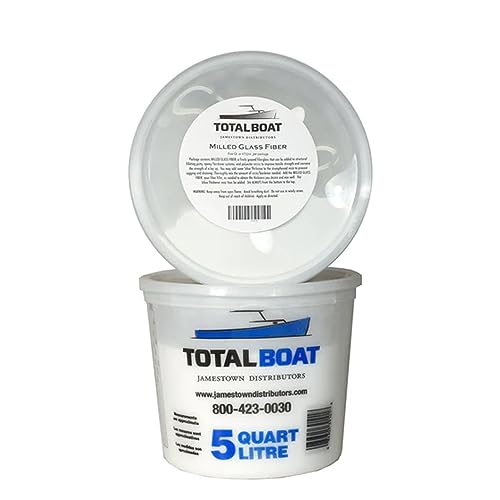 TotalBoat Fiberglass Milled Glass Fibers Additive Filler for Epoxy, Polyester, and Vinylester Resin (5 Quart)