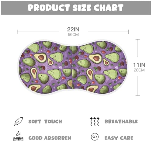 xigua Cartoon Avocado Baby Burp Cloths for Newborn Boys and Girls 2 Pack, Soft & Absorbent Cotton Baby Burp Cloth, Baby Washcloths, Newborn Towel, Burp Rags4