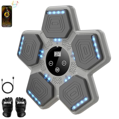 Image of LOLBOX 2026 Music Boxing Machine for Adults and Kids, Smart Bluetooth Boxing Training Equipment with Gloves Wall Mounted, Workout Punching Machine for Home,Office and Gym