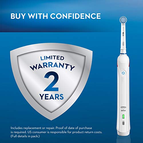 Oral-B Kids Electric Toothbrush With Coaching Pressure Sensor and Timer, White, for Kids 6+