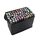 Produktbild 80 Farbige Graffiti Pens Oily Marker Set Twin Tip Textmarker für Studenten Manga Kunstler Sketch Marker Stifte Set Mit (Schwarz 1)