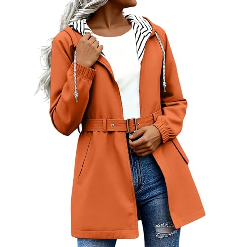 Veste de pluie femme imperméable légère avec sa ceinture ajustable