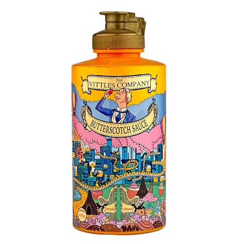 The Vittles Company Butterscotch Syrup | 16 oz | Caramel Sauce | Topping for Desserts, Ice Cream, Coffee, Sundae, Snacks, Drinks & Beverages - Gluten Free