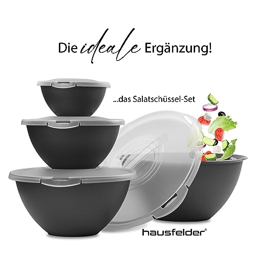 Hausfelder Salatbesteck schwarz zweiteilig, Salatbesteck und Salatzange Kunststoff (Schwarz)