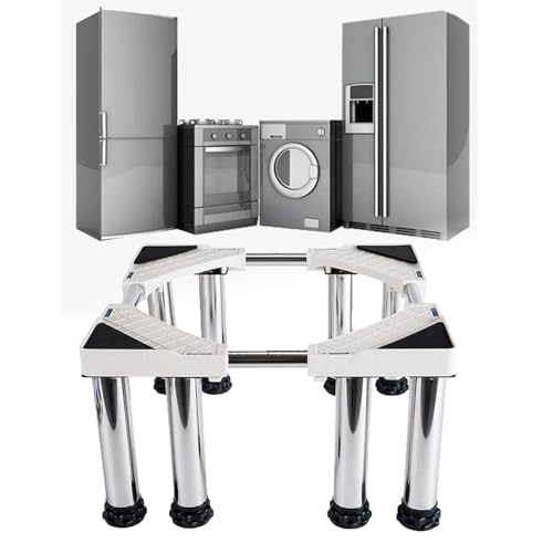 Fbdssbn Washer and Dryer Pedestal Stand 28' Wide Universal Fit 800lbs Capacity Base Stand for Washer Refrigerator Washing Machine Dryer Fridge Stand Universal Stand Base,White4Foot-10cm