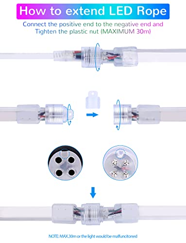 Vdkk Rgb Led Strip Lights-32.8Ft Rgb Led Neon Light Strip,Ac110-120V Flexible Light With Remote,Dimmable Waterproof Multi Color Changing Rope Lighting For Home Garden Building Commercial Decor #TOP3