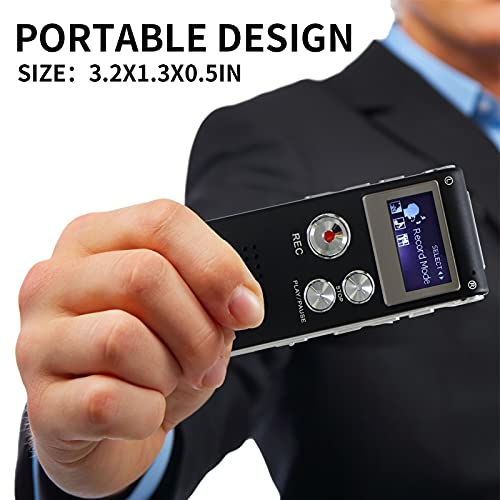 Yoxijac Voice Recorder Audio Recorder For Lectures Meetings Voice Activated Recorder Digital Voice Recorder With Microphone 16Gb Portable Tape Recording Device With Mp3(16Gb) #TOP5