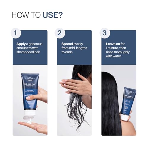 Image of Bare Anatomy Anti-Hair Fall Conditioner for Hair Fall with Redensyl, Rosemary & Peptides | Reduces Hair Thinning & Breakage | Strengthens Hair, Reduces Frizz & Adds Shine | For All Hair Types | 175gm