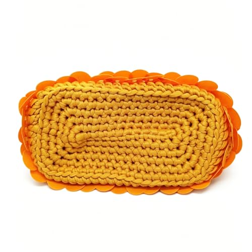 Image of Small Woven Clutch Purse Handmade Crochet Evening Bag Unique Sequin Clutch Handbag for Wedding Party Prom