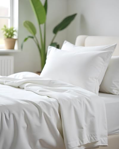 Image of Microfiber Single Size Bedsheet with 2 Pillow Covers | Ultra Soft & Breathable Flat Sheet | Wrinkle-Resistant, Premium Comfort for Everyday Use |Size (60 inch x 90 inch) White